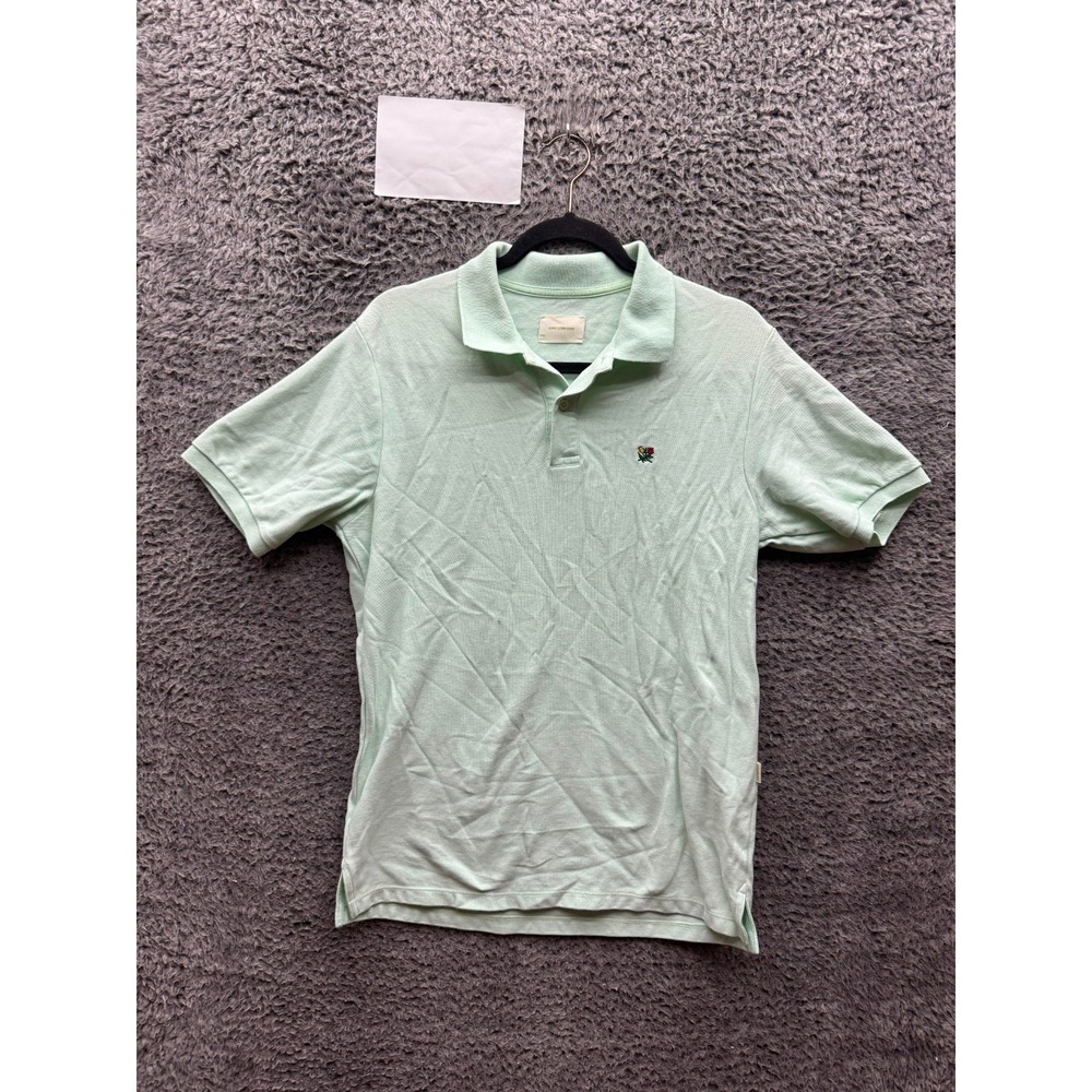 Aime Leon Dore Crest Embroidered Pique Short Sleeve Polo Shirt Green Men Size XS